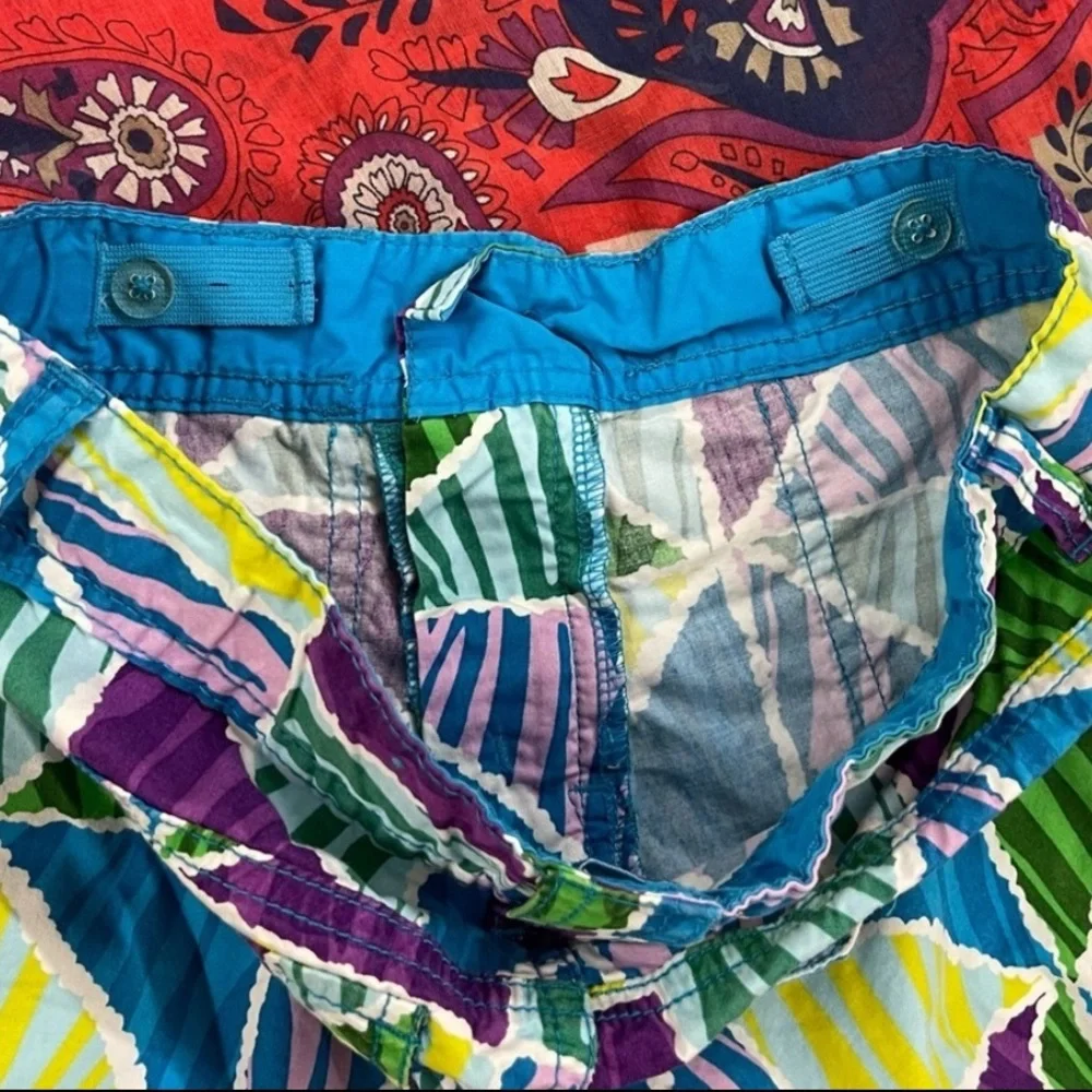 Two Pair The Children’s Place Adjustable Waist Cuffed Shorts Pink & Blue Size 14